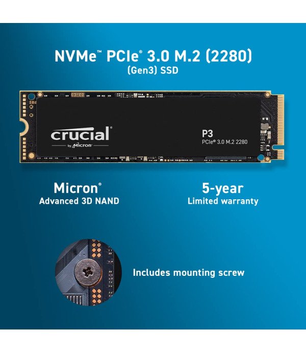 CRUCIAL MICRON NVME SSD P3 1000GB