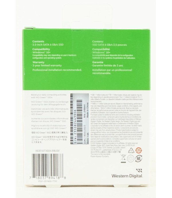 WESTERN DIGITAL SSD HARD DISK 1TB GREEN