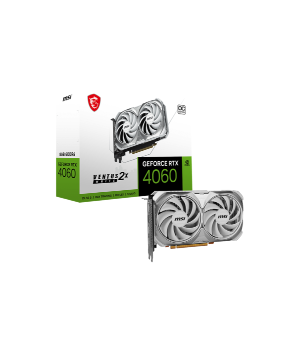 MSI GRAPHICS CARD RTX4060 VENTUS 2X WHITE 8GB OC