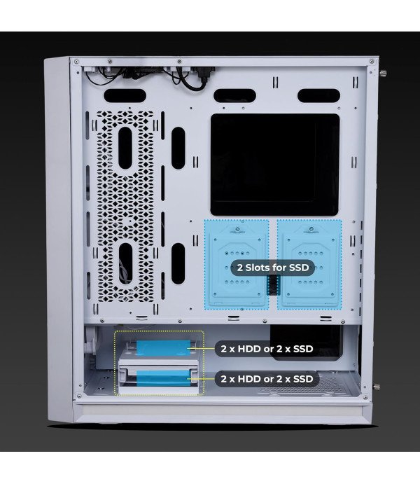 ZEBRONICS CABINET RAPTOR WHITE