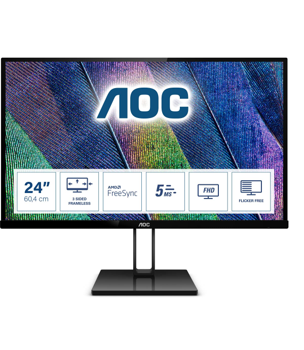 AOC ULTRA SLIM MONITOR 24" 24V2Q - IPS / HDMI / DP