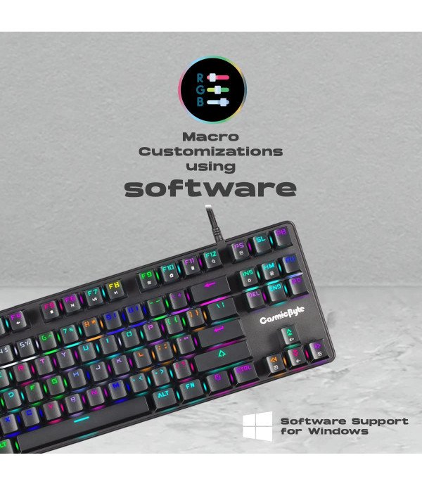 COSMIC BYTE CB-GK-16 FIREFLY RGB TEN - KEYLESS KEYBOARD WITH OUTEMU BLUE SWITCH