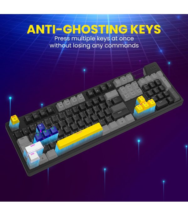 PORTRONICS K2 MECHANICAL GAMING WIRED KEYBOARD BLUE POR2038