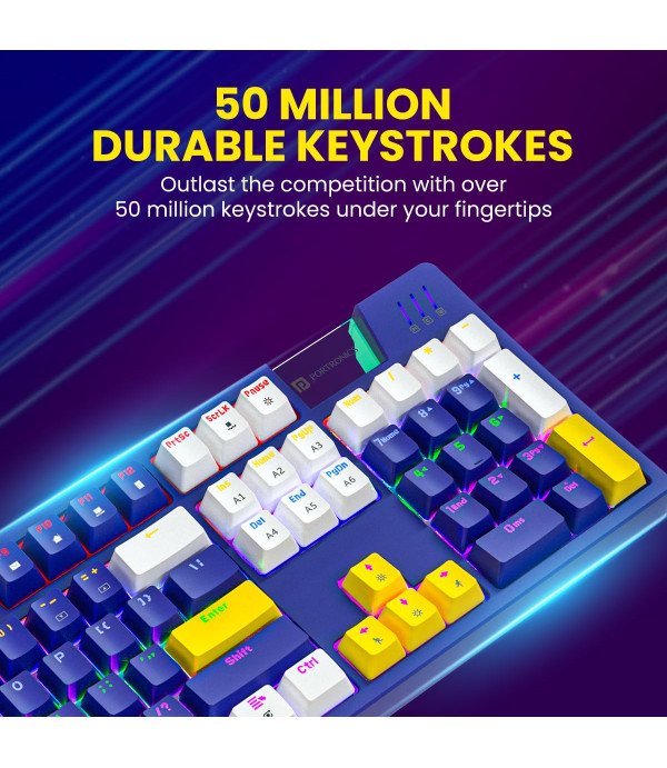 PORTRONICS K2 MECHANICAL GAMING WIRED KEYBOARD BLUE POR2038