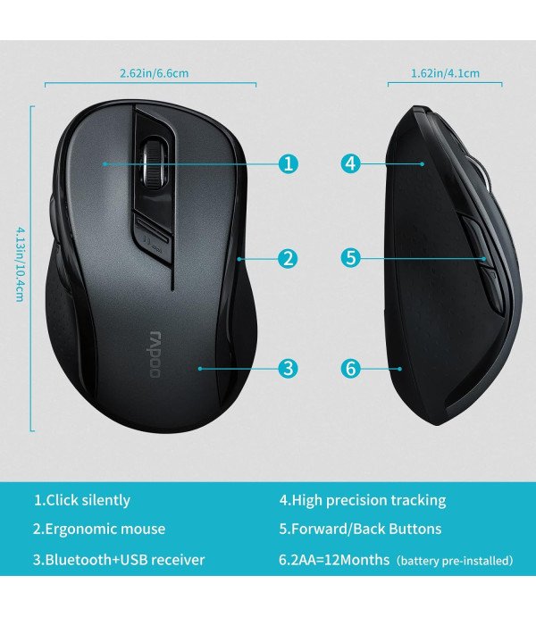 RAPOO WIRELES MOUSE SILENT MULTIMODE M500