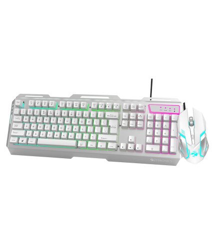 ZEB KEYBOARD & MOUSE COMBO TRANSFORMER WHITE+SILVER