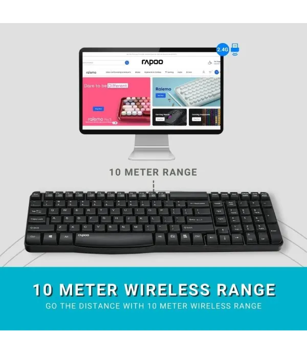 RAPOO BLACK KEYBOARD WIRELESS E1050