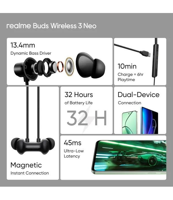 REALME WIRELESS 3 NEO NECKBAND RMA2305