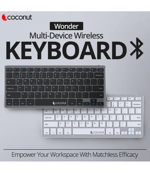 COCONUT WONDER WIRELESS+BT KEYBOARD WHT WK23