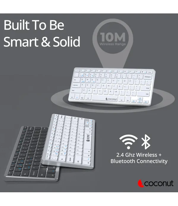 COCONUT WONDER WIRELESS+BT KEYBOARD WHT WK23