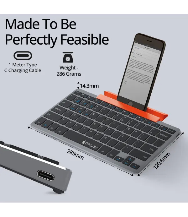 COCONUT WONDER WIRELESS+BT KEYBOARD WHT WK23