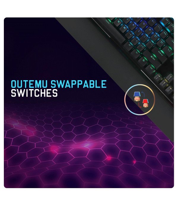 COSMIC BYTE CB GK 29 BLACK EYE PRO BLUE SWITCH KEYBOARD