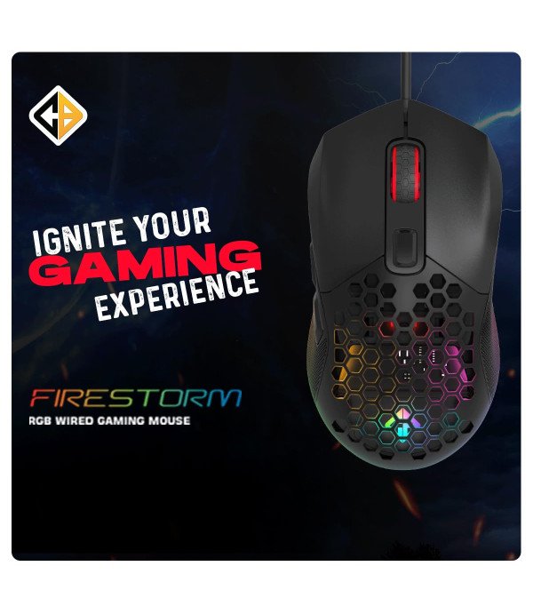 COSMIC BYTE FIRESTORM RGB WIRED GAMING MOUSE