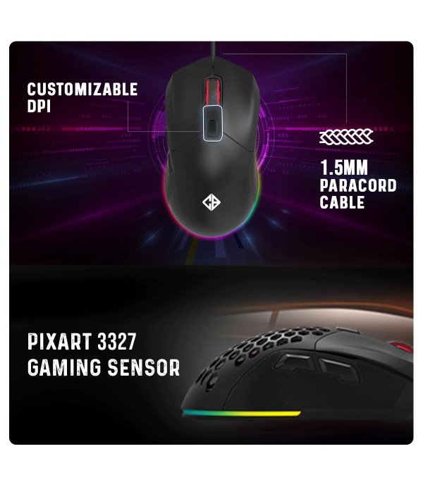 COSMIC BYTE FIRESTORM RGB WIRED GAMING MOUSE