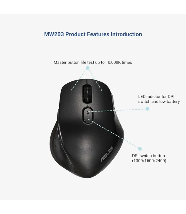 ASUS MULTI DEVICE WIRELESS MOUSE - MW203-PC - BL / IN