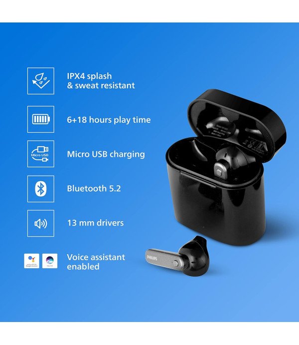 PHILIPS TRULY WIRELESS EARBUDS TAT3225BK/94