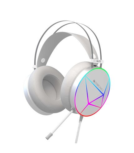 ZEB HEADPHONE USB WITH & VOL BLITZ WHITE