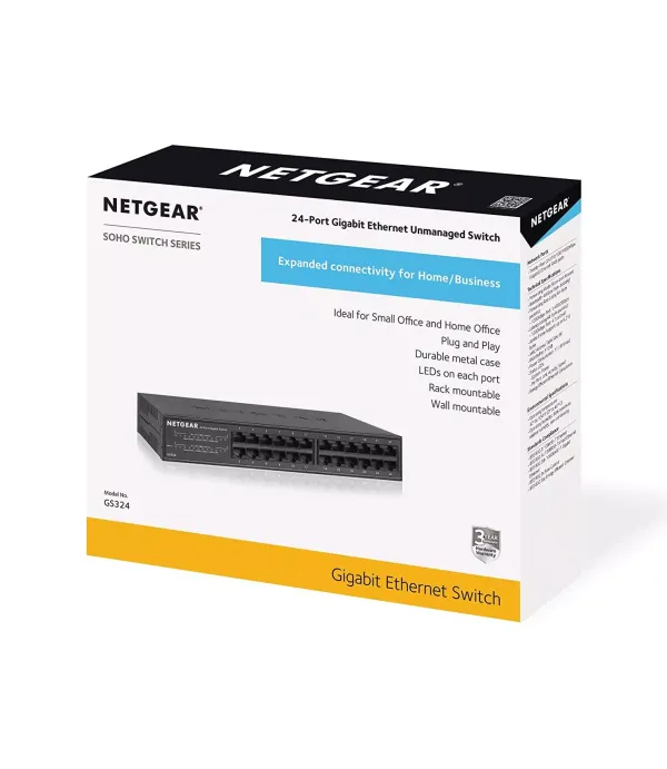 NETGEAR 24 PORT GIGABIT UNMANAGED SWITCH - GS324-200INS