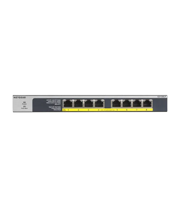 NETGEAR 8 PORT GIGABIT ETHERNET POE SWITCH GS108LP