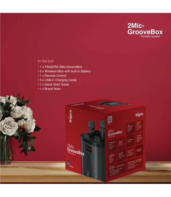 FINGERS BT PORTABLE SPEAKER 2MIC GROOVEBOX