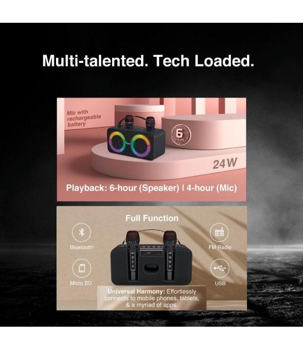 FINGERS BT PORTABLE SPEAKER 2MIC KARAOKE