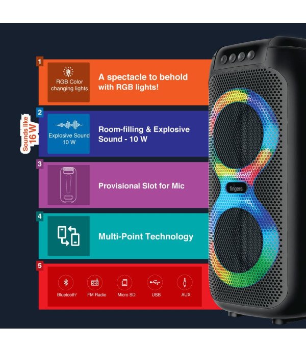 FINGERS BT PORTABLE SPEAKER SWAG 5