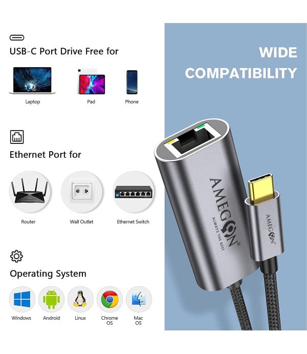 AMEGON USB-C TO LAN PORT AM05A