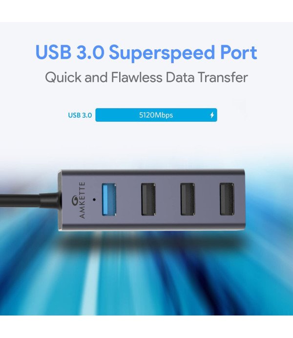 AMKETTE 4 PORT USB 3.0 HUB WITH 1USB 3.0 PORT 427