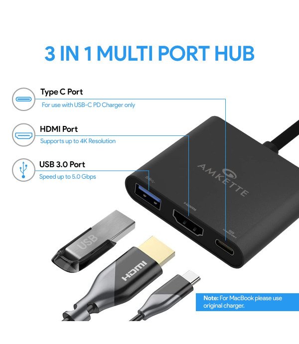 AMKETTE TYPEC 3IN1 MULTIPORT ADAPTER 434