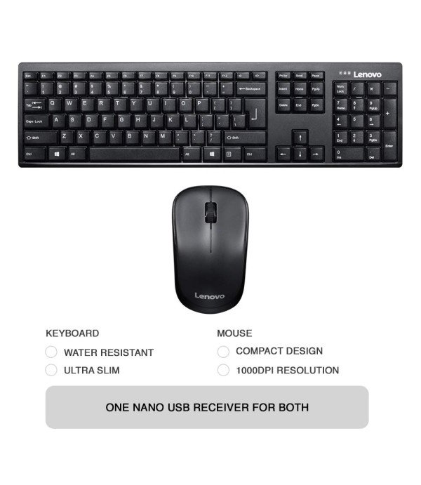 LENOVO WIRELESS KEYBOARD & MOUSE COMBO 100