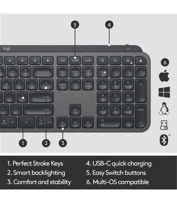 LOGITECH WIRELESS KEYBOARD MX KEYS