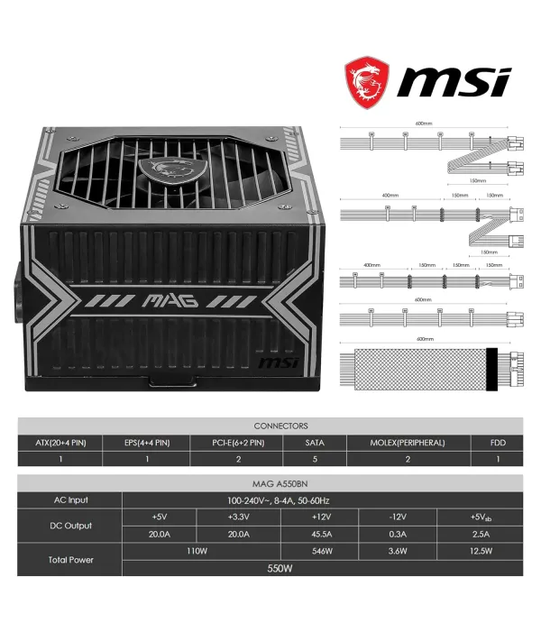 MSI SMPS MAG A550BN
