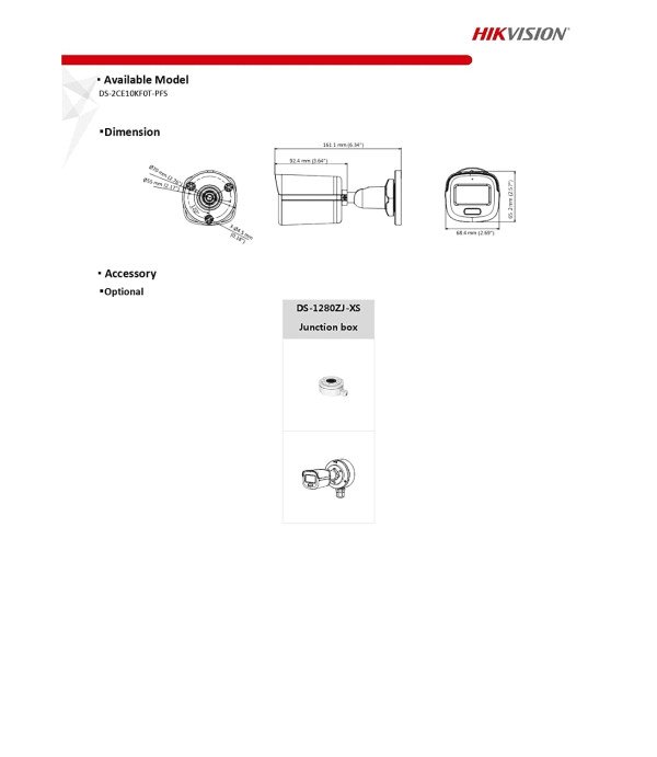 HIKVISION BULLET CAMERA 3K H-DS-2CE10KF0T-PFS