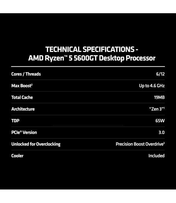 AMD PROCESSOR RYZEN 5 - 5600GT