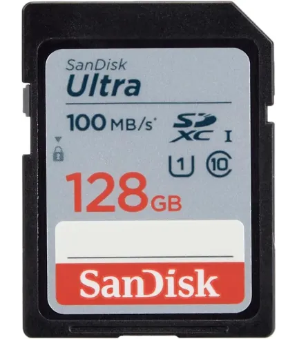 SANDISK MEMORY CARD SD 128GB - 100MBPS