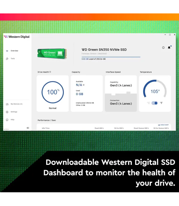 WESTERNDIGITAL NVME SSD GREEN SN350 500GB