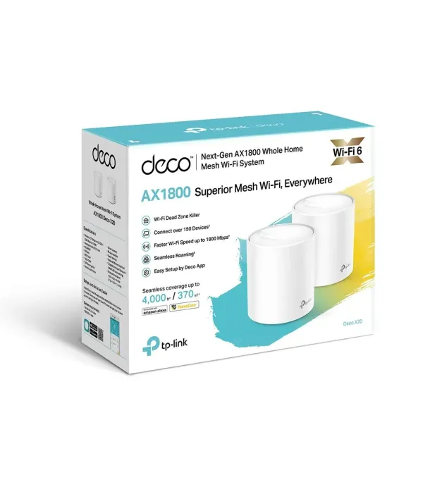 Deco x20 ax1800 whole home 2024 mesh Wi-Fi system