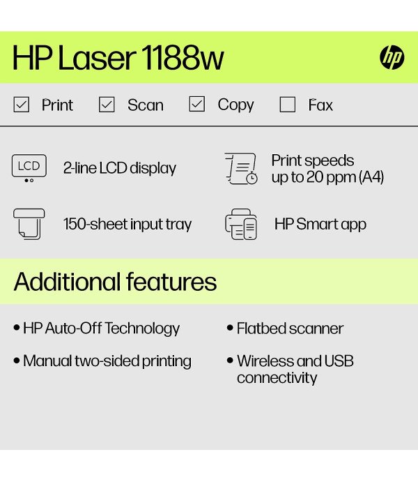 HP LASERJET MFP PRINTER 1188W