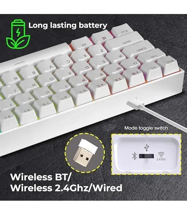 ZEBRONIC MECHANICAL DUAL MODE WIRED AND BLUETOOTH MAX NINJA WHITE