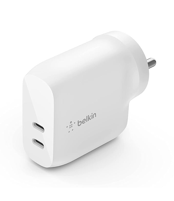 BELKIN DUAL USB C PD WALL CHARGER 40W WCB006ZBW