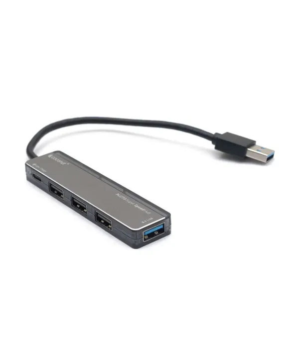 COCONUT 4 PORT HUB 3X USB 2.0+1X USB 3.1+ TYPEC FAST CHARGER UH16