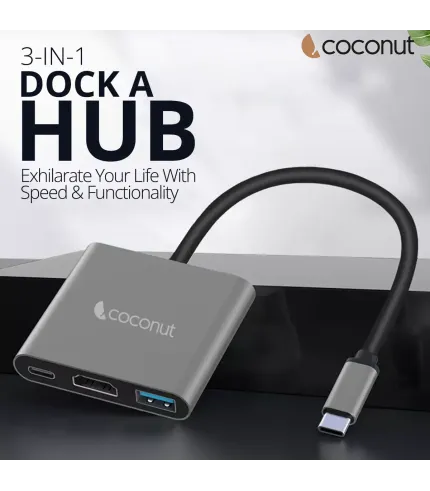 COCONUT TYPEC-TO HDMI +USB+C - 3IN1 DOCK A