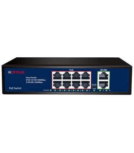 CPPLUS 8 PORT GIGABIT POE SWITCH CP-DNW-GPU8G2-96-V