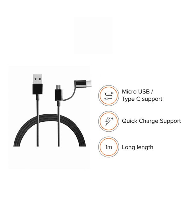 MI MICRO USB TO TYPE-C CABLE 2 IN 1 100CM