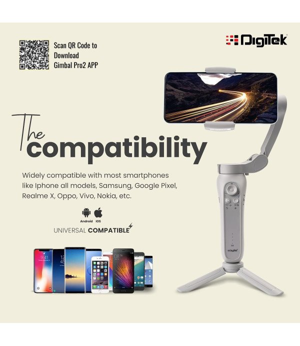 DIGITEK SMARTPHONE GIMBAL DGS007F AI