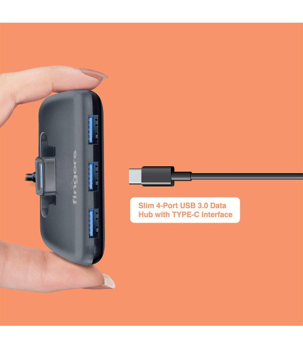 FINGERS HUB NEXTGEN TYPE-C TO 4 PORT USB 3.0