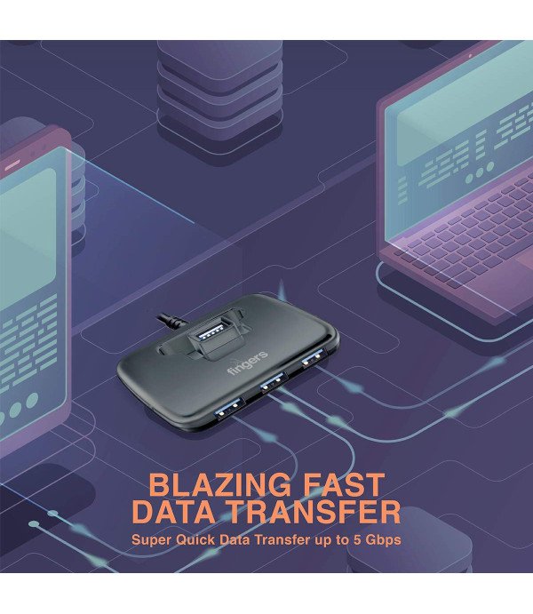 FINGERS HUB NEXTGEN TYPE-C TO 4 PORT USB 3.0