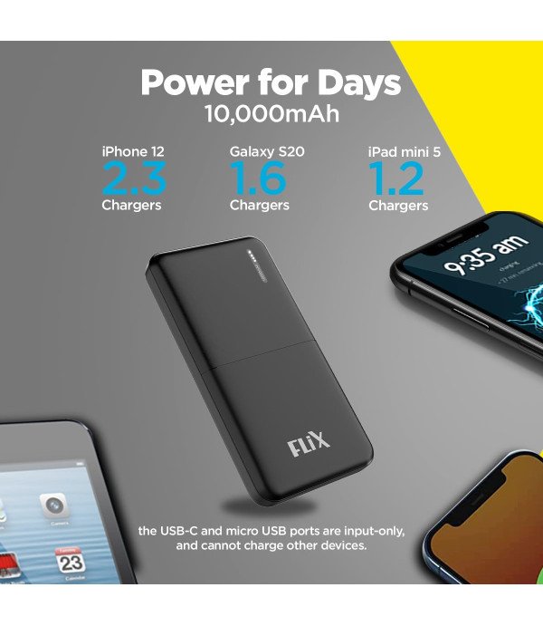 FLIX POWER BANK 10000MAH XPB-P10 BLK