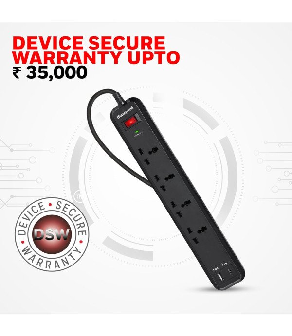 HONEY WELL 4 OUT SURGE PROTECTOR MASTER SWITCH USB PD18W