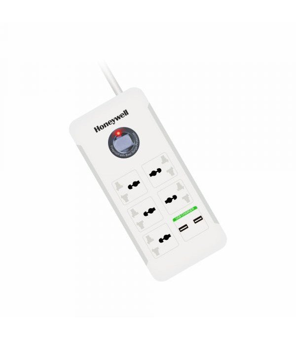 HONEY WELL 5 OUT SURGE PROTECTOR 2 USB PLATINUM